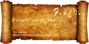 Forgács Ábel névjegykártya