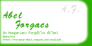 abel forgacs business card